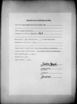 NYS Bill and Veto Jackets: 1994, Chapter 603