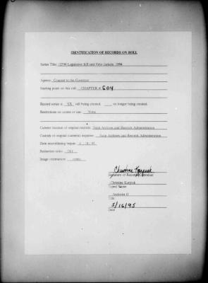 NYS Bill and Veto Jackets: 1994, Chapter 604