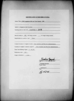 NYS Bill and Veto Jackets: 1994, Chapter 549