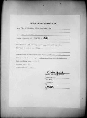 NYS Bill and Veto Jackets: 1994, Chapter 580
