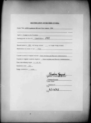 NYS Bill and Veto Jackets: 1994, Chapter 541