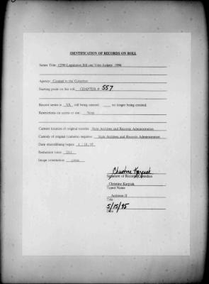 NYS Bill and Veto Jackets: 1994, Chapter 557