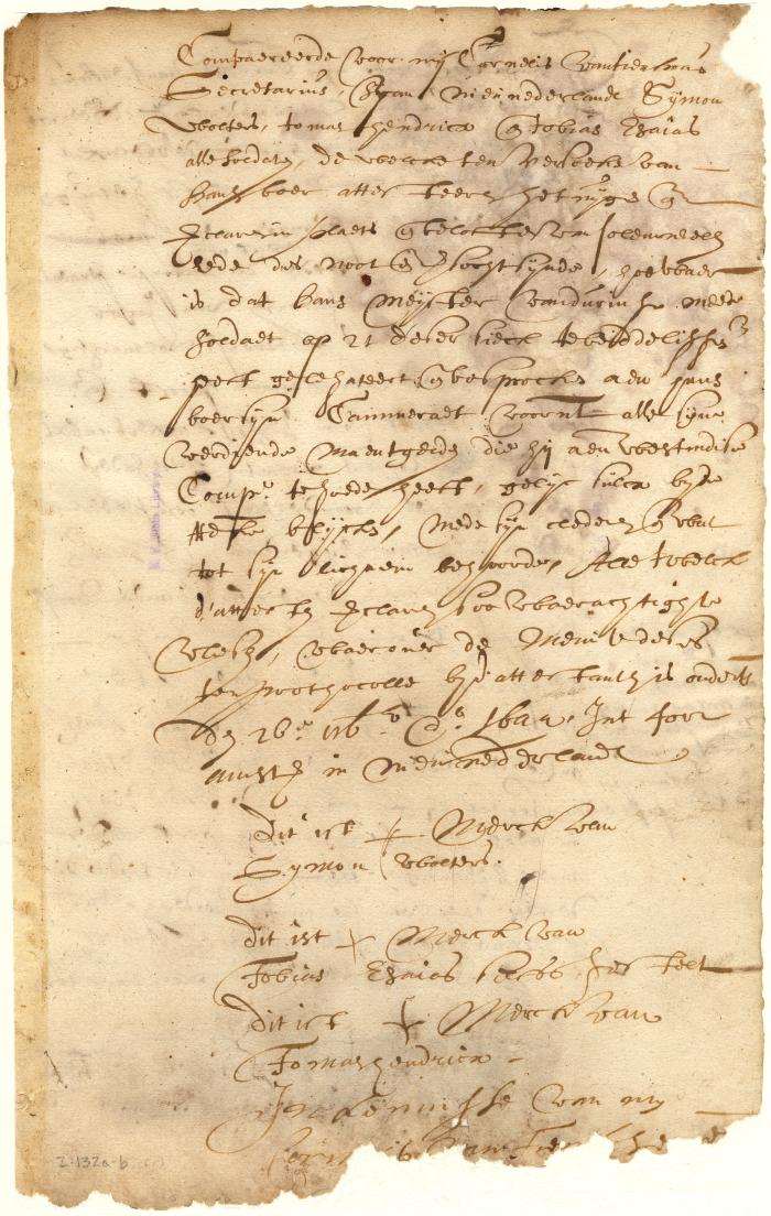 Declaration of Symon Wolters and other soldiers as to the testamentary disposition made by Hans Meyster in favor of Hans Boer