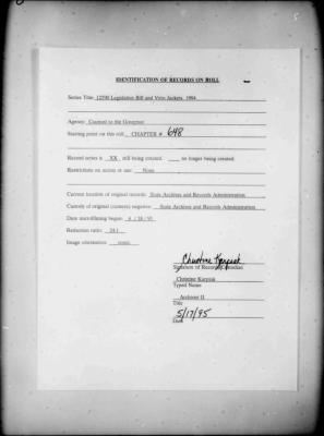NYS Bill and Veto Jackets: 1994, Chapter 648