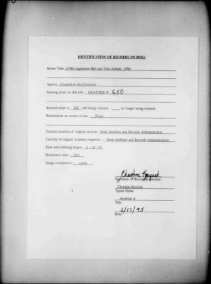 NYS Bill and Veto Jackets: 1994, Chapter 650