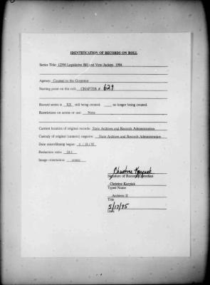 NYS Bill and Veto Jackets: 1994, Chapter 629
