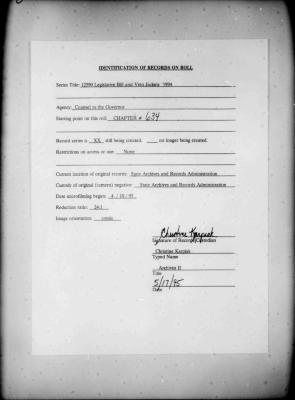 NYS Bill and Veto Jackets: 1994, Chapter 634