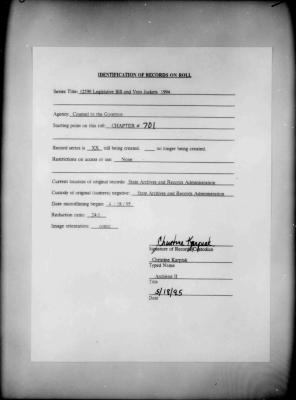 NYS Bill and Veto Jackets: 1994, Chapter 701