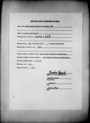 NYS Bill and Veto Jackets: 1994, Chapter 620