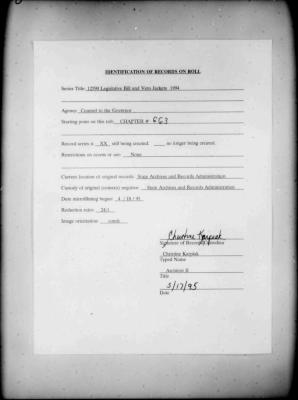 NYS Bill and Veto Jackets: 1994, Chapter 663