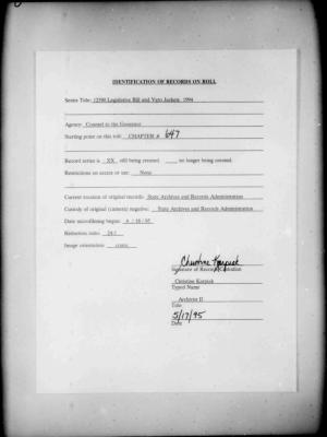 NYS Bill and Veto Jackets: 1994, Chapter 647