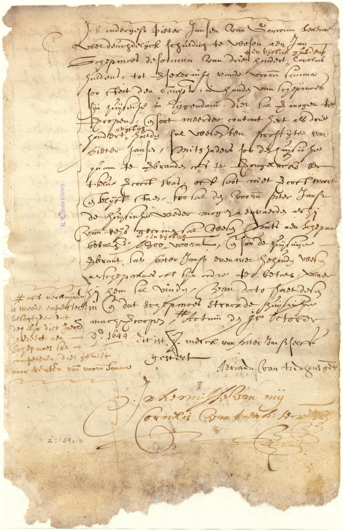 Mortgage from Pieter Jansen to Jan Schepmoes of his house on Manhattan island