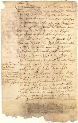 Bill of sale from Geerloff Tadicksen and Hendrick Ryff to Jochem Kierstede of a half-interest in the bark De Hoop