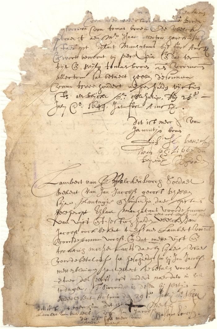 Mortgage. Jannitje Broen, to Isaac Allerton, of a house on the island of Manhattan, near fort Amsterdam.