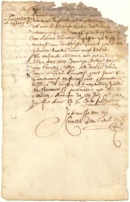 Declaration of Cornelis Melyn and his wife that they purchased certain goods from Laurens Cornelissen, skipper of the Maecht van Enckhuysen