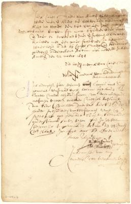 Receipt of Pieter Wyncoop for gun powder delivered by Fiscal Van der Hoykens