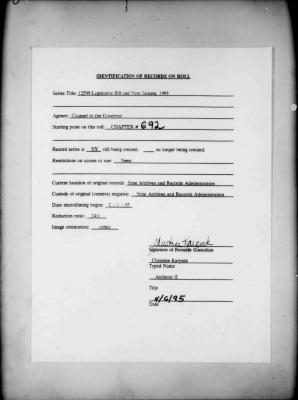 NYS Bill and Veto Jackets: 1993, Chapter 692