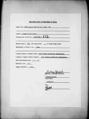 NYS Bill and Veto Jackets: 1993, Chapter 672