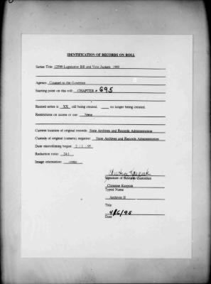 NYS Bill and Veto Jackets: 1993, Chapter 695