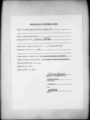 NYS Bill and Veto Jackets: 1993, Chapter 652