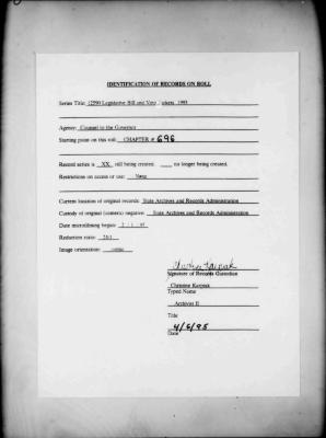 NYS Bill and Veto Jackets: 1993, Chapter 696