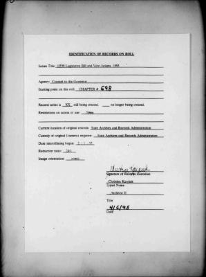 NYS Bill and Veto Jackets: 1993, Chapter 698