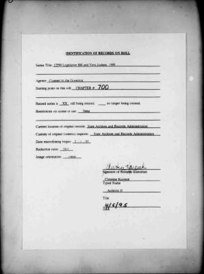 NYS Bill and Veto Jackets: 1993, Chapter 700