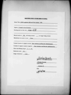 NYS Bill and Veto Jackets: 1993, Veto 68