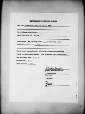 NYS Bill and Veto Jackets: 1993, Veto 9