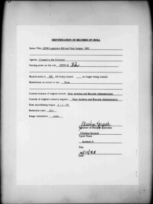 NYS Bill and Veto Jackets: 1993, Veto 32