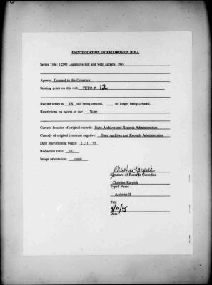 NYS Bill and Veto Jackets: 1993, Veto 12