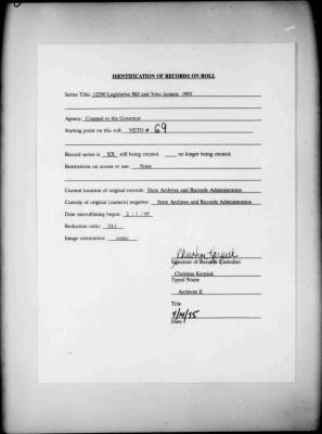 NYS Bill and Veto Jackets: 1993, Veto 69
