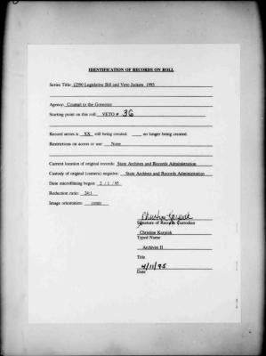 NYS Bill and Veto Jackets: 1993, Veto 36