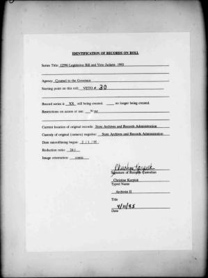 NYS Bill and Veto Jackets: 1993, Veto 30
