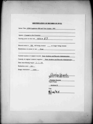 NYS Bill and Veto Jackets: 1993, Veto 57