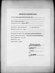 NYS Bill and Veto Jackets: 1993, Veto 67