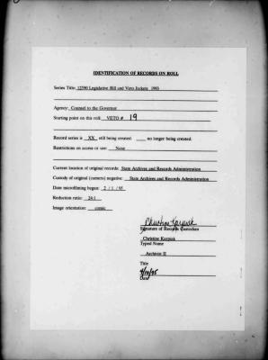 NYS Bill and Veto Jackets: 1993, Veto 19