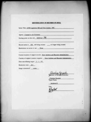 NYS Bill and Veto Jackets: 1993, Veto 14