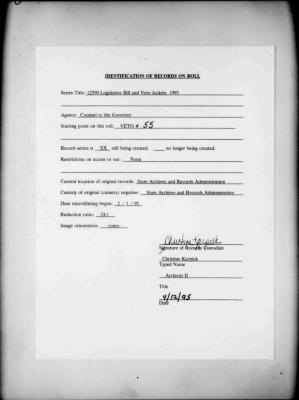 NYS Bill and Veto Jackets: 1993, Veto 55