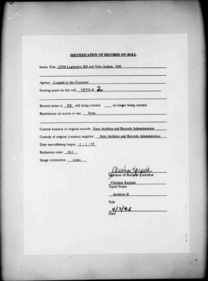 NYS Bill and Veto Jackets: 1993, Veto 2