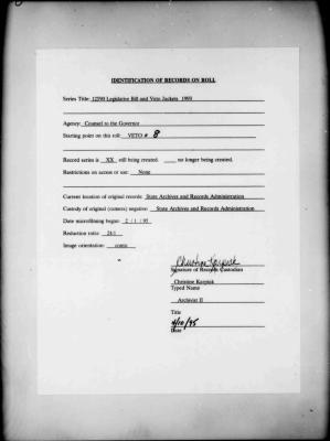 NYS Bill and Veto Jackets: 1993, Veto 8