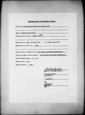 NYS Bill and Veto Jackets: 1993, Veto 59
