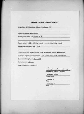 NYS Bill and Veto Jackets: 1992, Chapter 7