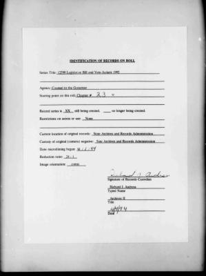 NYS Bill and Veto Jackets: 1992, Chapter 23