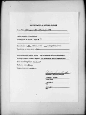 NYS Bill and Veto Jackets: 1992, Chapter 9