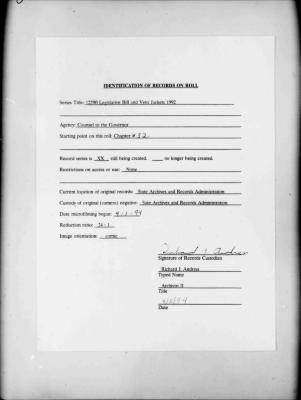 NYS Bill and Veto Jackets: 1992, Chapter 32