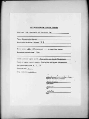 NYS Bill and Veto Jackets: 1992, Chapter 29