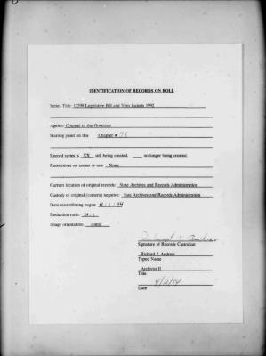 NYS Bill and Veto Jackets: 1992, Chapter 78