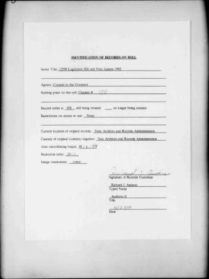 NYS Bill and Veto Jackets: 1992, Chapter 100
