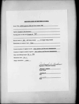 NYS Bill and Veto Jackets: 1992, Chapter 70